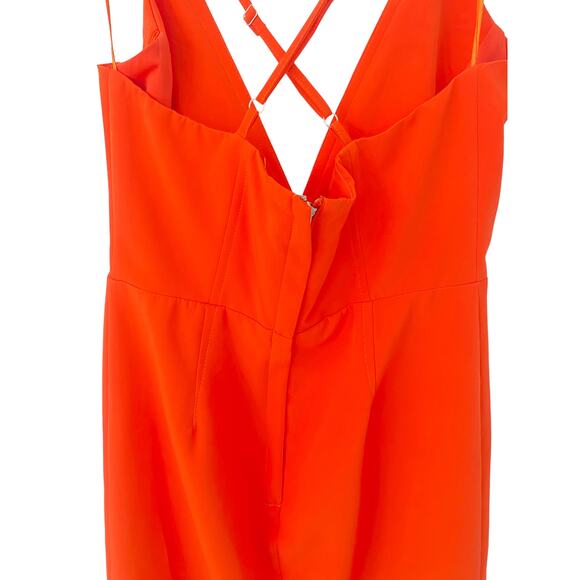 L'ATISTE ORANGE V NECK MIDI DRESS SIZE MEDIUM NWOT - Picture 6 of 6